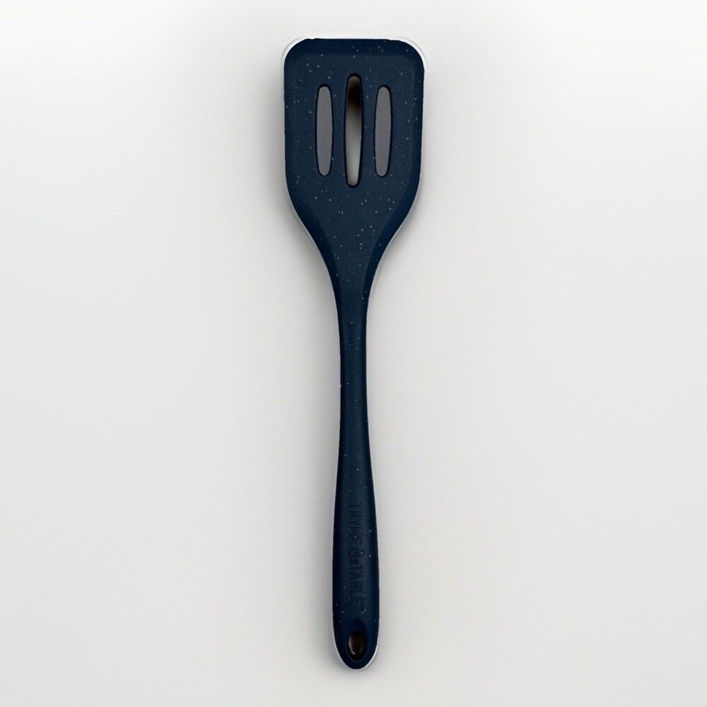Thyme & Table Silicone Slotted Turner Speckled Blue Kitchen Spatula‎